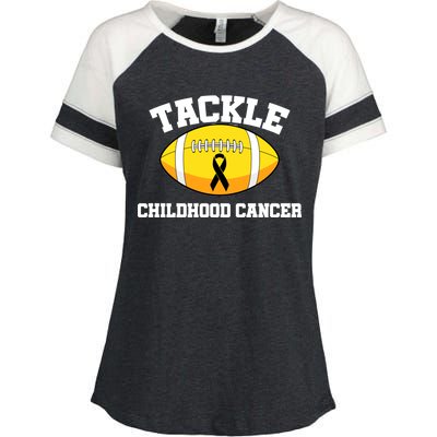 Tackle Childhood Cancer Football Logo Enza Ladies Jersey Colorblock Tee