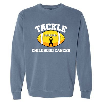 Tackle Childhood Cancer Football Logo Garment-Dyed Sweatshirt