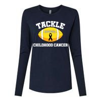 Tackle Childhood Cancer Football Logo Womens Cotton Relaxed Long Sleeve T-Shirt