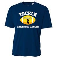 Tackle Childhood Cancer Football Logo Cooling Performance Crew T-Shirt