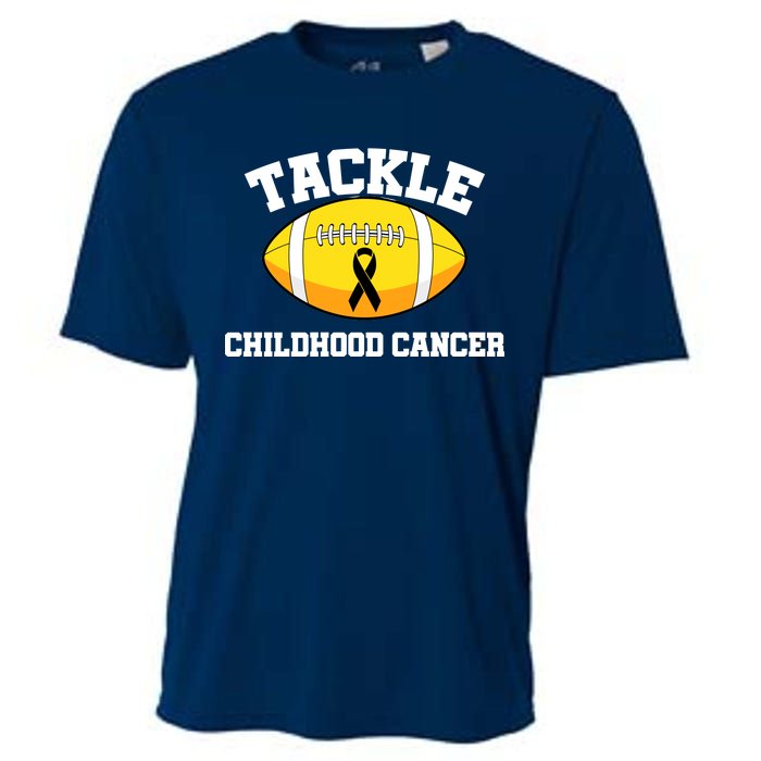 Tackle Childhood Cancer Football Logo Cooling Performance Crew T-Shirt