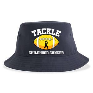 Tackle Childhood Cancer Football Logo Sustainable Bucket Hat