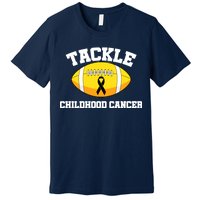 Tackle Childhood Cancer Football Logo Premium T-Shirt