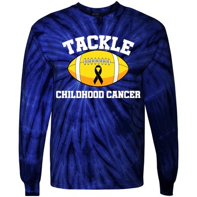 Tackle Childhood Cancer Football Logo Tie-Dye Long Sleeve Shirt