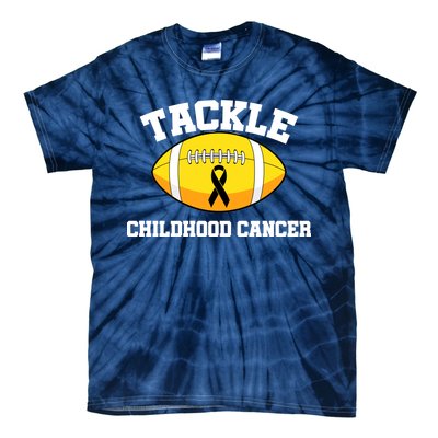 Tackle Childhood Cancer Football Logo Tie-Dye T-Shirt