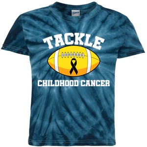 Tackle Childhood Cancer Football Logo Kids Tie-Dye T-Shirt