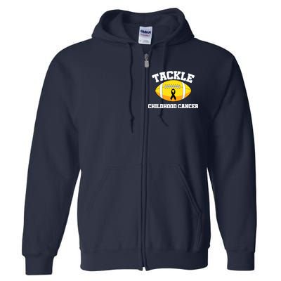 Tackle Childhood Cancer Football Logo Full Zip Hoodie