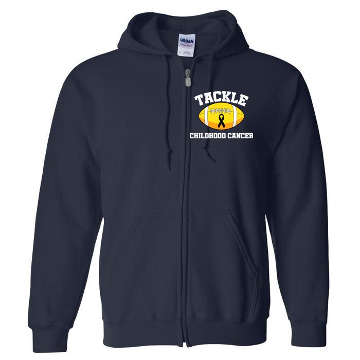 Tackle Childhood Cancer Football Logo Full Zip Hoodie