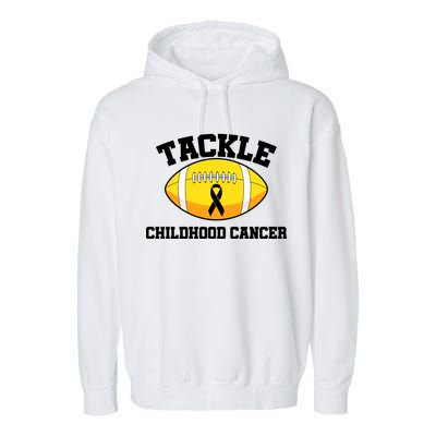 Tackle Childhood Cancer Football Logo Garment-Dyed Fleece Hoodie