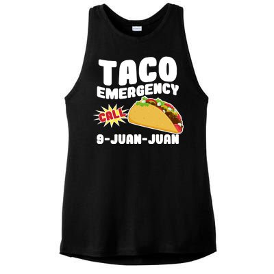 Taco Emergency Call 9-Juan-Juan Ladies PosiCharge Tri-Blend Wicking Tank