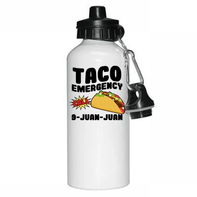 Taco Emergency Call 9-Juan-Juan Aluminum Water Bottle