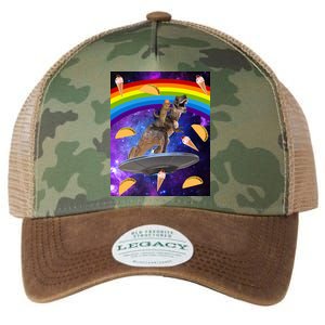 Taco Kitty Riding T-Rex Rainbow Space Cat Legacy Tie Dye Trucker Hat