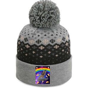 Taco Kitty Riding T-Rex Rainbow Space Cat The Baniff Cuffed Pom Beanie