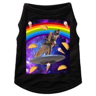 Taco Kitty Riding T-Rex Rainbow Space Cat Doggie Tank