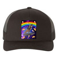 Taco Kitty Riding T-Rex Rainbow Space Cat Yupoong Adult 5-Panel Trucker Hat