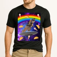 Taco Kitty Riding T-Rex Rainbow Space Cat Performance Shirt