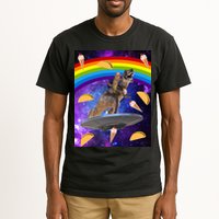 Taco Kitty Riding T-Rex Rainbow Space Cat Tall T-Shirt