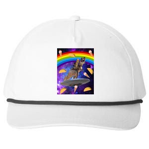 Taco Kitty Riding T-Rex Rainbow Space Cat Snapback Five-Panel Rope Hat