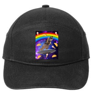 Taco Kitty Riding T-Rex Rainbow Space Cat 7-Panel Snapback Hat