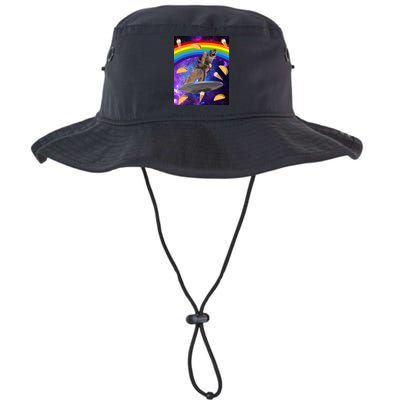 Taco Kitty Riding T-Rex Rainbow Space Cat Bucket Hat