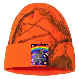 Taco Kitty Riding T-Rex Rainbow Space Cat Kati Licensed 12" Camo Beanie