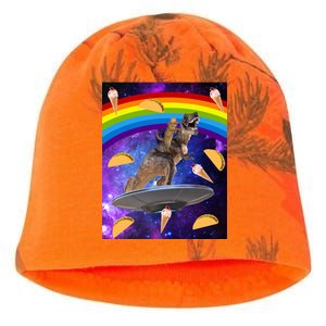 Taco Kitty Riding T-Rex Rainbow Space Cat Kati - Camo Knit Beanie