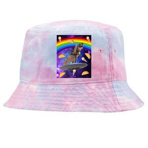 Taco Kitty Riding T-Rex Rainbow Space Cat Tie-Dyed Bucket Hat