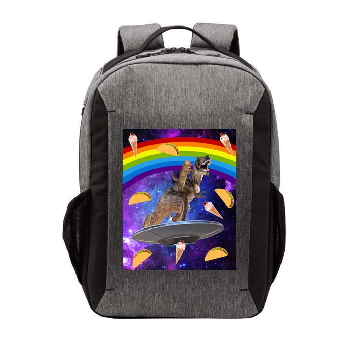 Taco Kitty Riding T-Rex Rainbow Space Cat Vector Backpack