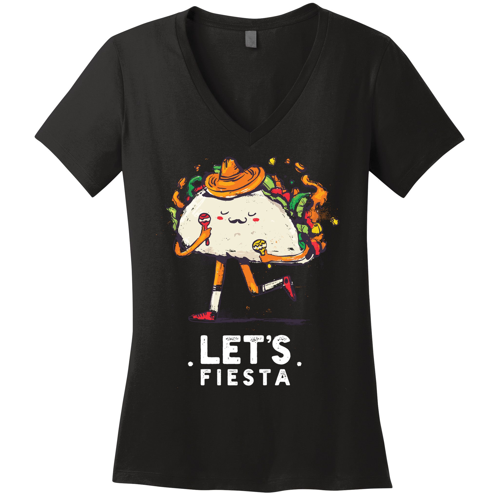 Taco Let's Fiesta Women's V-Neck T-Shirt