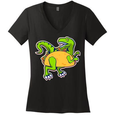 Taco-Raptor Women's V-Neck T-Shirt