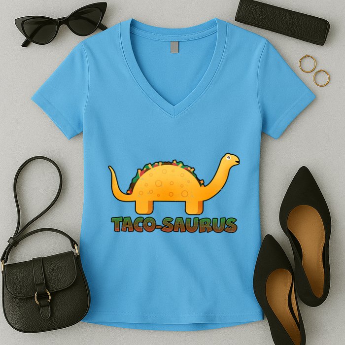 Taco-Saurus Women's V-Neck T-Shirt