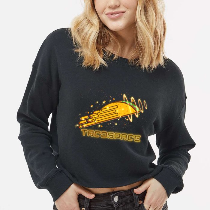 Taco Space  Cropped Pullover Crew