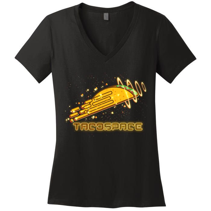 Taco Space  Women's V-Neck T-Shirt