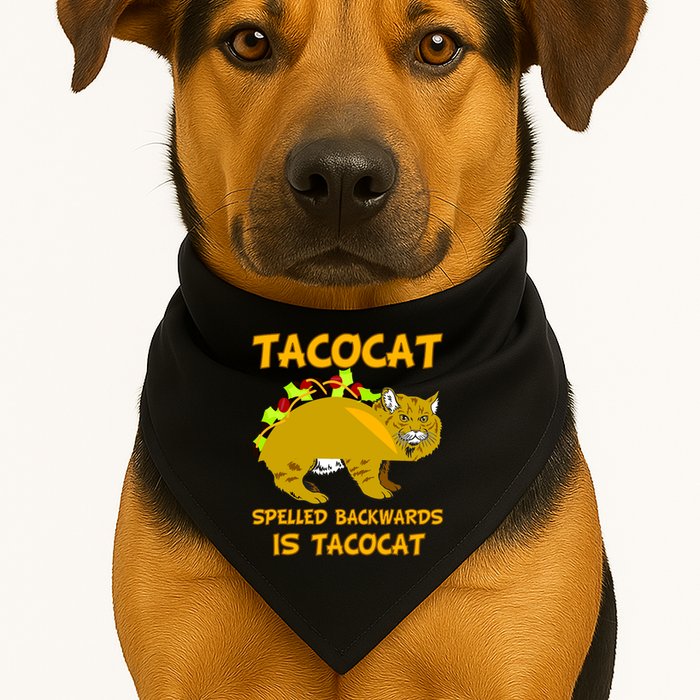 Tacocat Spelled Backwards Funny Cat USA-Made Doggie Bandana