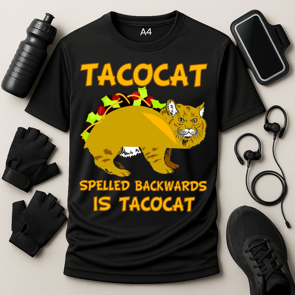 Tacocat Spelled Backwards Funny Cat Performance Shirt