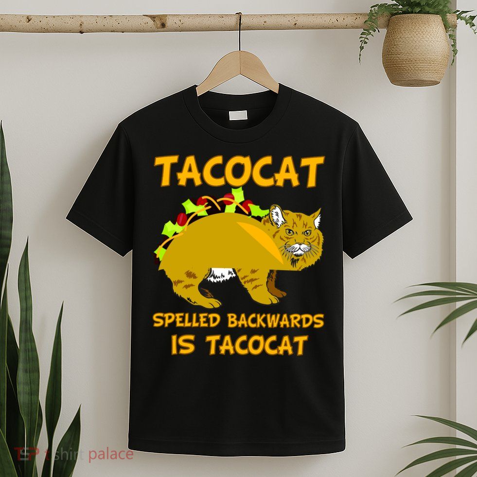 Tacocat Spelled Backwards Funny Cat T-Shirt