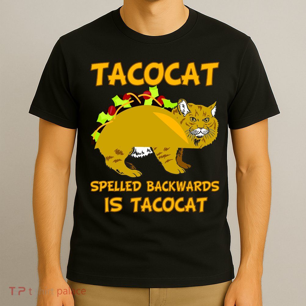 Tacocat Spelled Backwards Funny Cat T-Shirt