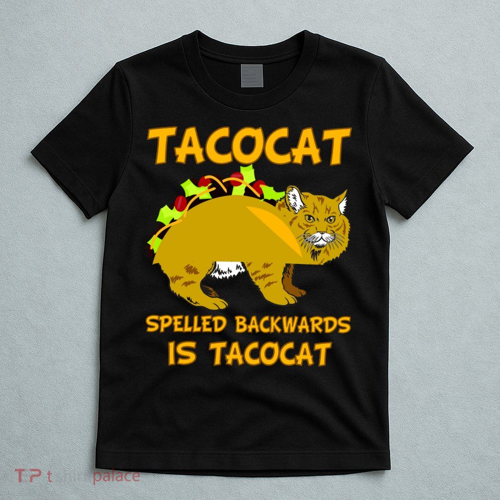 Tacocat Spelled Backwards Funny Cat T-Shirt
