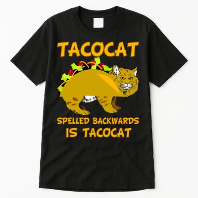 Tacocat Spelled Backwards Funny Cat Tall T-Shirt