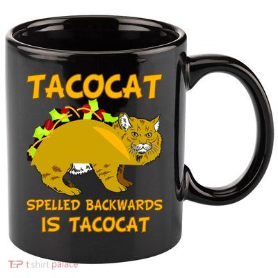 Tacocat Spelled Backwards Funny Cat 11oz C Handle Ceramic Mug