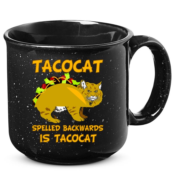 Tacocat Spelled Backwards Funny Cat 15oz Campfire Ceramic Mug