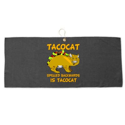 Tacocat Spelled Backwards Funny Cat Large Microfiber Waffle Golf Towel