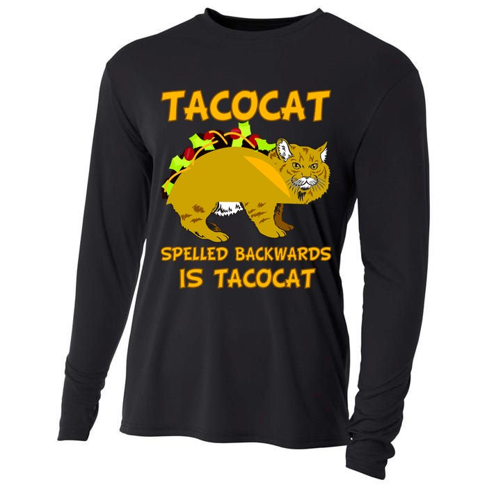 Tacocat Spelled Backwards Funny Cat Cooling Performance Long Sleeve Crew