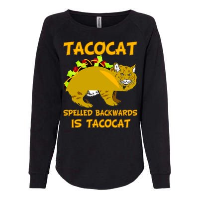 Tacocat Spelled Backwards Funny Cat Womens California Wash Sweatshirt