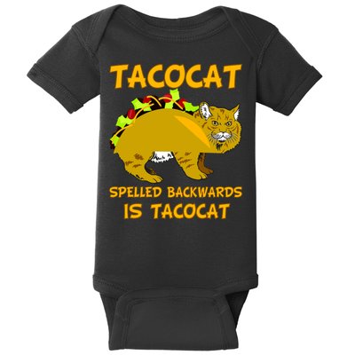 Tacocat Spelled Backwards Funny Cat Baby Bodysuit