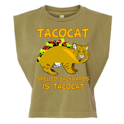 Tacocat Spelled Backwards Funny Cat Garment-Dyed Women's Muscle Tee