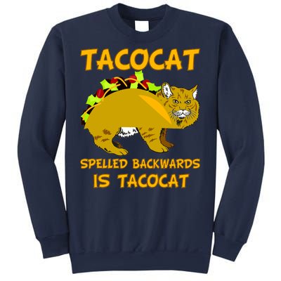 Tacocat Spelled Backwards Funny Cat Sweatshirt