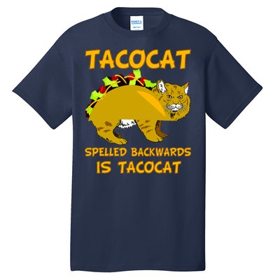 Tacocat Spelled Backwards Funny Cat Tall T-Shirt