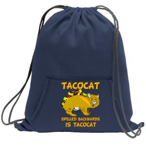 Tacocat Spelled Backwards Funny Cat Sweatshirt Cinch Pack Bag