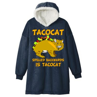 Tacocat Spelled Backwards Funny Cat Hooded Wearable Blanket